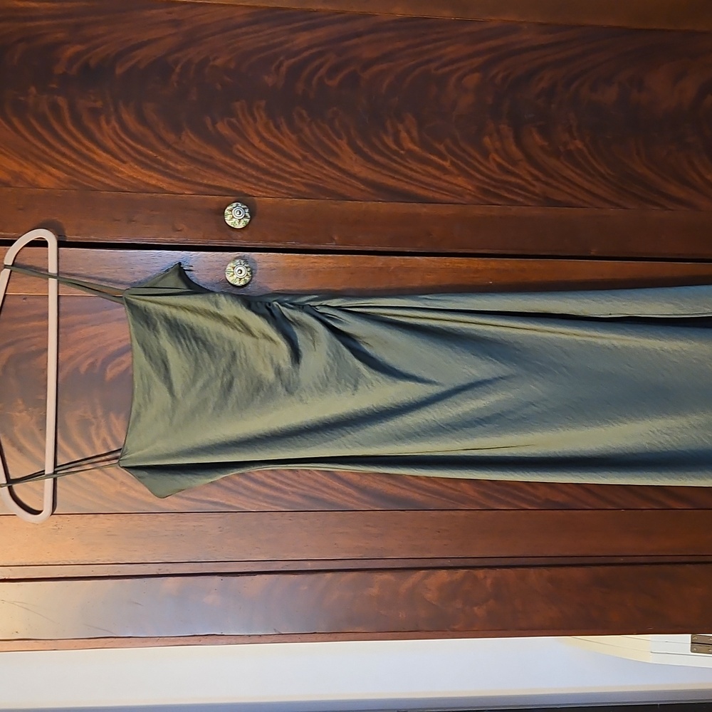 Zara Green Slip Dress With Cinched Waist - Size 6